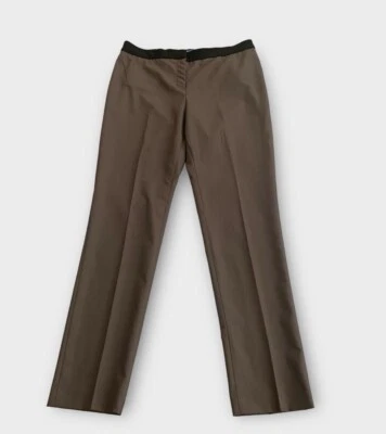 Женские брюки Vivienne Tam размер 10 со складками спереди прямые штанины эластичные дизайнерские - Изображение 1 из 4