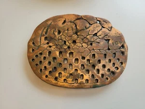 🍇VTG Fruit Basket Copper Trivet Kitchen Decor FolkArt Primitive Farmhouse - Picture 1 of 7