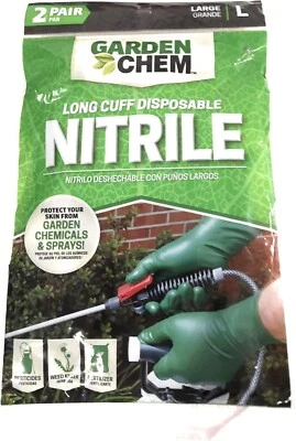 Guantes de jardín Garden Chem de puño largo desechables de nitrilo de alta resistencia 4 pares XL Foto 1 de 2