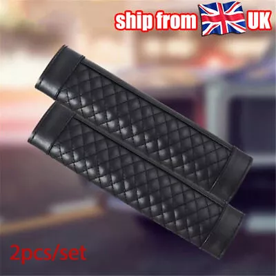 2pcs/set Leather Car Seat Belt Cover Safety Cushion Harness Strap Shoulder Pad • 4.79£