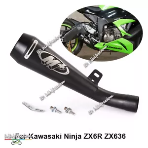 For Kawasaki Ninja ZX6R ZX636 2009-2023 Motorcycle Exhaust Pipe Slip-on Muffler - Picture 1 of 14