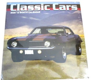 BRAND NEW UNOPENED!!   2020 CLASSIC CARS 12 MONTH WALL CALENDAR - Picture 1 of 10