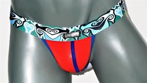 Ropa interior para hombre Jock Jockstrap Brief Size L Large DK Orange Multi Color Festive - Imagen 1 de 2