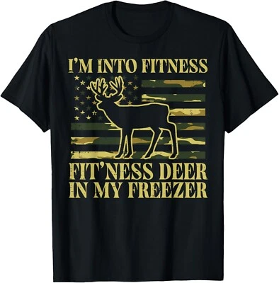 Jagd Im Into Fitness Fit Ness Hirsch Gefrierschrank Männer Frauen Geschenk Unisex T-Shirt - Bild 1 von 4