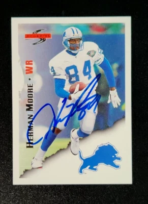 HERMAN MOORE On Card Autograph Detroit Lions 1995 Score Promotional Card #49 - Image 1 of 2