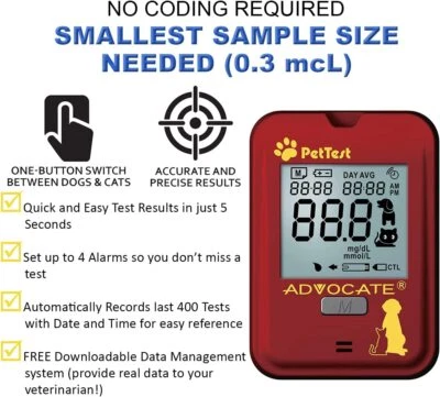 Advocate Pet Test Dog Cat Blood Glucose Meter ONLY - FAST SHIP - Image 1 of 3