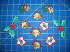 Fabric Iron On Appliques - Small Christmas Bells And Holly