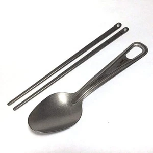 AMG Titanium Spoon Chopsticks Set Solo Camping Backpacking Picnic - Picture 1 of 4