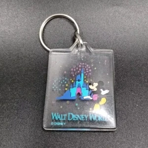 Walt Disney World Cinderella Castle Mickey Mouse Fireworks Clear Keychain - Picture 1 of 6