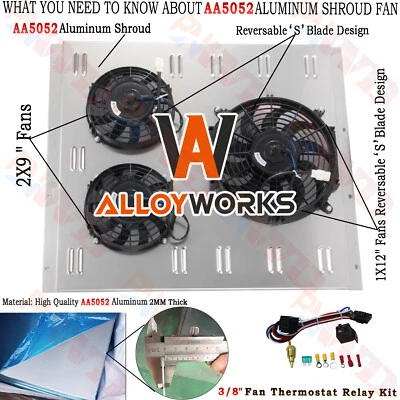 Aluminum Shroud Fan For 2002-2006 Hummer H1 6.6L/94-01 AM General Hummer 5.7L Foto 1 de 4