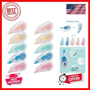 10 Pack White Out Correction Tape, Colorful Mini Whiteout Tape for School Off... - Picture 1 of 8