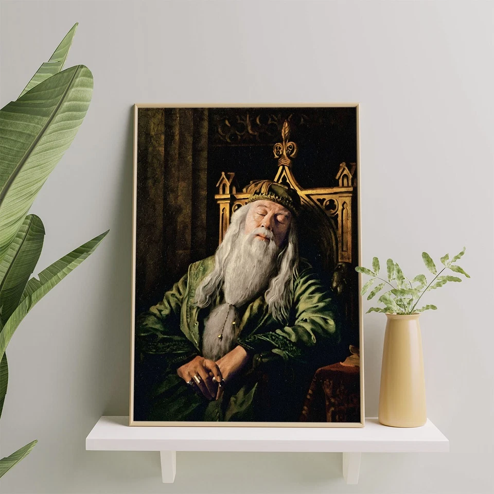 Dumbledore Portrait Poster, Harry Potter Poster, Dumbledore Sleeping -Wall Decor - Image 1 of 4