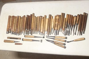 Lote de 51 cinceles y gubias japonesas vintage para tallar madera - Imagen 1 de 23