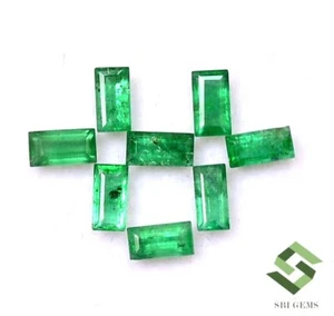 4x2 mm Natural Emerald Baguette Cut Lot 08 Pcs 1.10 CTS Untreated Loose Gemstone - Picture 1 of 5