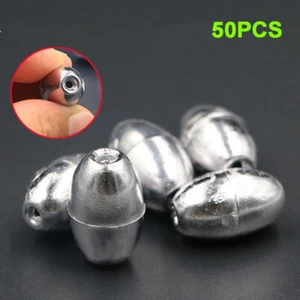 50x Fishing Sinker Set Split Lead Shot Sinker Round Bite Lead Weight Tackle / - Picture 1 of 13