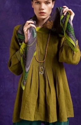 Blusa Gudrun Sjoden Talla Pequeña 100% Lino Detalle Bordado Foto 1 de 4