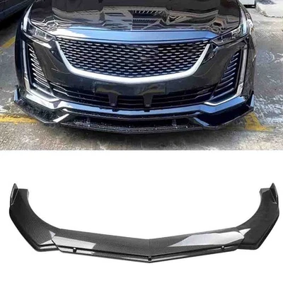 For Cadillac XT4 XT5 XT6 Carbon Fiber Look Front Bumper Lip Spoiler Splitter Kit Foto 1 de 4