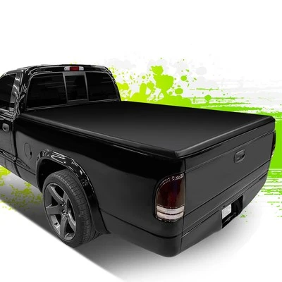 5.25ft Fleetside Bed Soft Top Tri-Fold Tonneau Cover Kit for Dodge Dakota 00-04 - Image 1 of 4