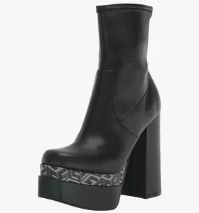 GUESS Caballa Damen-Stiefeletten Größe 9,5 schwarz Plateau eckige Zehenpartie Blockabsatz - Bild 1 von 7