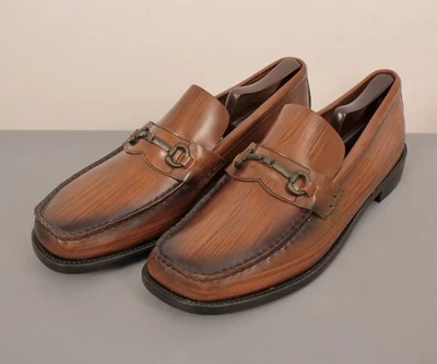 Men's VTG NOS 60s Brown Leather Loafers Sz 12 D 1960s Weyenberg Disco Shoes - Image 1 of 4