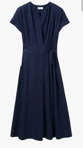 TOAST indigo Side tie Dress 10 12 Japanese Soft - Stunning - Picture 1 of 14