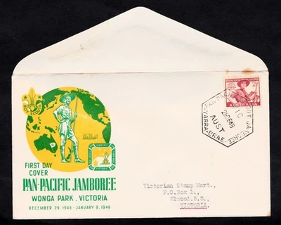 Scout Jamboree 1948 sello pre-decimal amplia cubierta del primer día mundial #V4.8 Foto 1 de 2
