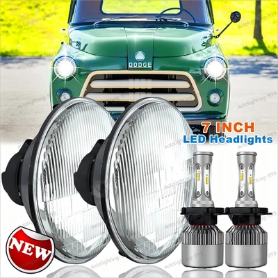 Faro LED redondo de 7 pulgadas blanco frío para Dodge D100 D150 D200 D300 Foto 1 de 4