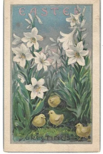 Easter floral advertising card from Neighborhood Shoppe, Buffalo, NY mailed 1917 - Picture 1 of 2