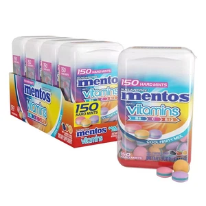 Mentos Vitamin Sugarfree Hard Mints 150 Stück Cool Fruity Mix 4 Flaschen - Bild 1 von 2
