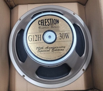 Celestion, G12H, 70ANIVERSARIO, 12", 8 OHM, 30W, Caja abierta, Hecho en Inglaterra Foto 1 de 4