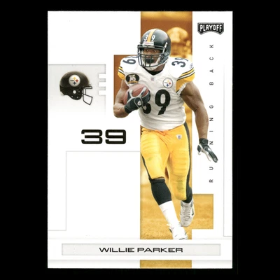 Willie Parker #77 2007 Playoff NFL Playoffs Pittsburgh Steelers Football Card - Image 1 of 3