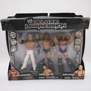 WWE Rey Mysterio Randy Orton Kurt Angle 3 Pack ERROR Deluxe Aggression Jakks - Picture 1 of 17