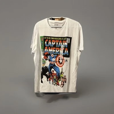 Marvel Captain America Comic #1 White Graphic Tee (Size Large) NWT - Image 1 of 4
