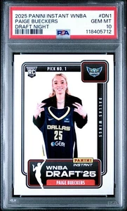 2025 PANINI INSTANT WNBA DRAFT NIGHT #DN1 PAIGE BUECKERS ROOKIE RC PSA 10 - Picture 1 of 3