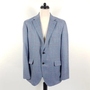 Chaqueta Hackett hombre talla 54 azul rojo cuadros lana algodón cachemira chaqueta - Imagen 1 de 10