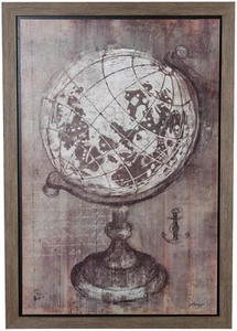 Biscottini Bild Modern Malerei Flächenvorhang Holz Druck Wandleuchte Vintage - Bild 1 von 6