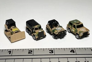 Micro Machines Military vehicles set x4 Jeeps Truck Bulldozer 1980s Historical - Picture 1 of 5