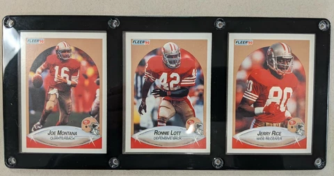 SAN FRANCISCO 49ERS 3 CARD PLAQUE JOE MONTANA RONNIE LOTT JERRY RICE Cover