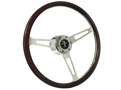 1968-78 Ford Mustang 6-Bolt Espresso Wood Shelby Steering Wheel Kit, Pony - Image 1 of 4