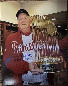 Foto autografiada de Charlie Manuel 11x14 con inscripción - Imagen 1 de 1