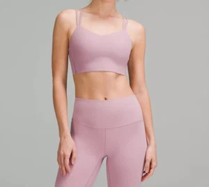 lululemon Like a Cloud Ribbed Longline Bra Light Support, B/C Cup Rose Blush NWT - Picture 1 of 4