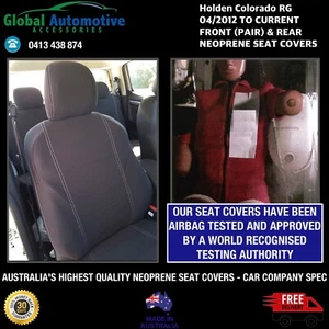FITS Holden Colorado RG Front and Rear Neoprene Seat Covers LS LS –X LT LTZ Z71 - Picture 1 of 12
