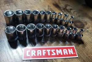 CRAFTSMAN 20pc 1/4" dr MM / Sae 6pt ratchet wrench socket set - Picture 1 of 2