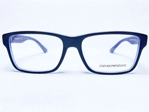 NEW Emporio Armani EA3059F 5392 Mens Black/Blue Modern Eyeglasses Frames 55/16 - Picture 1 of 6