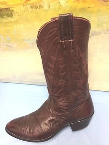 NOCONA MENS Cowboy Western Boots Burgundy Leather Size 8.5 D - Picture 1 of 9