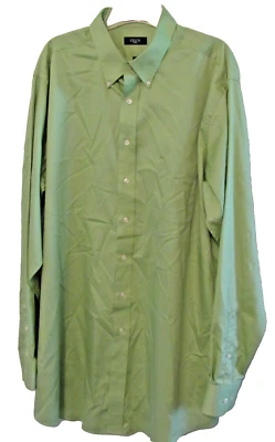 Mens Button Down Dress Shirt 18 Tall 37/38 Light Green Long Sleeve Izod Business - Image 1 of 4