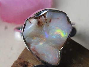 Australian Opal Natural Polished Rough Ring Gift For Her Fashionable Jewelry - Picture 1 of 20
