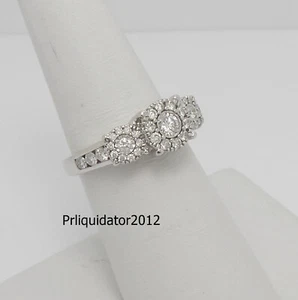 3/4CT Natural Diamond Halo Engagement Wedding Bridal Ring 14K White Gold Band - Picture 1 of 13
