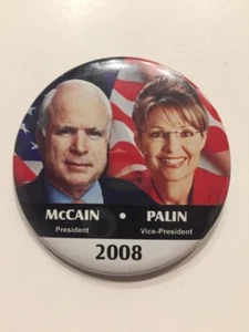 2008 Senator John McCain für Präsident Sarah Palin ORIGINAL 2,25" Knopf - Bild 1 von 2