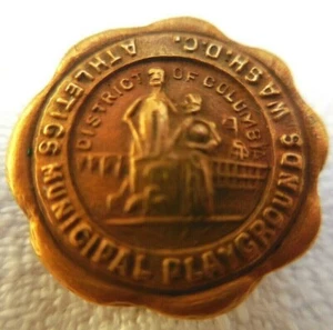 Athletics Municipal Playground Wash D.C. Columbia district original old pin#CA - Picture 1 of 7